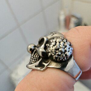Stainless steel skull clown ring size 12